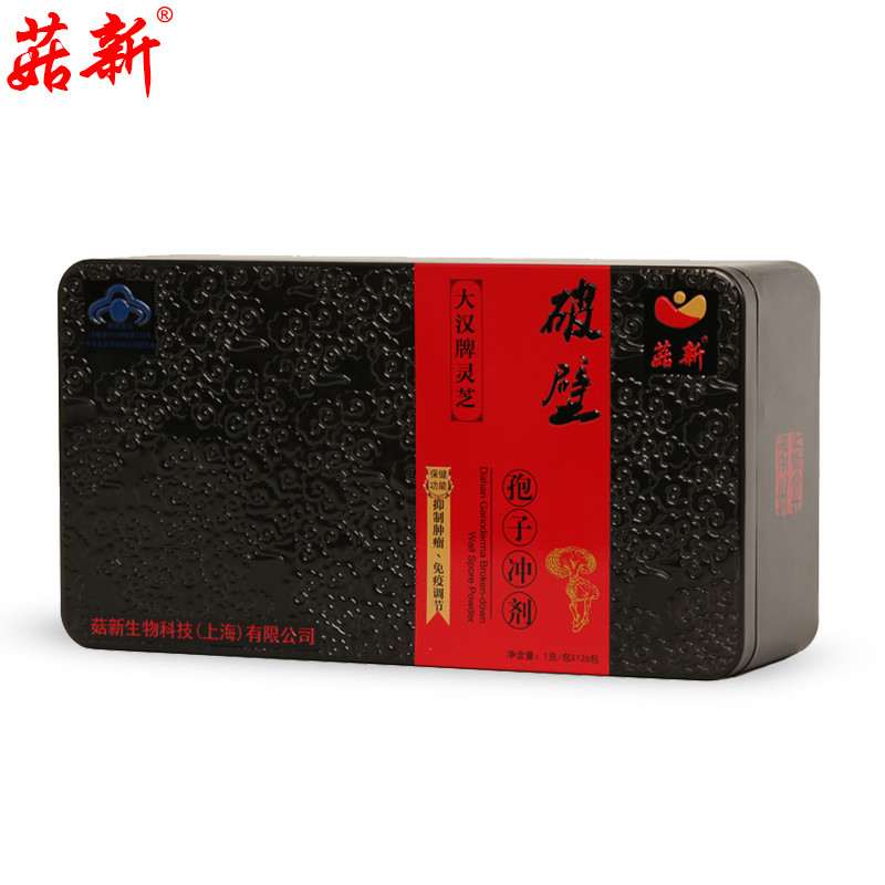 菇新大漢靈芝破壁孢子沖劑，衛(wèi)食健字（1998）第313號(hào) 核準(zhǔn)功效為：抑制腫瘤、免疫調(diào)節(jié)