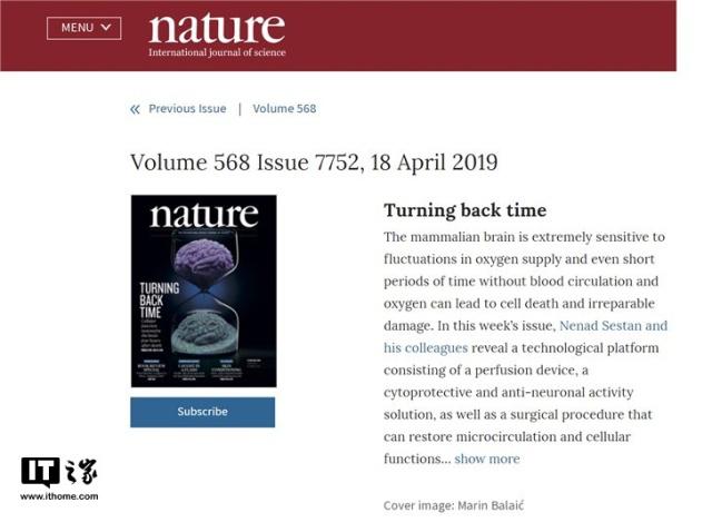 Nature封面重磅發(fā)布耶魯大學最新研究：豬大腦在死亡4小時后成功復活